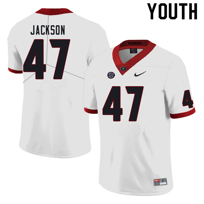 Georgia Bulldogs Youth Dan Jackson #47 White Stitched College UGA Football Jersey 23PH015QF